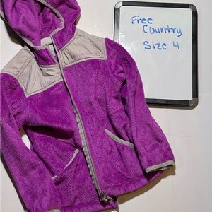 Free Country Kids Hoodie in Purple and Gray